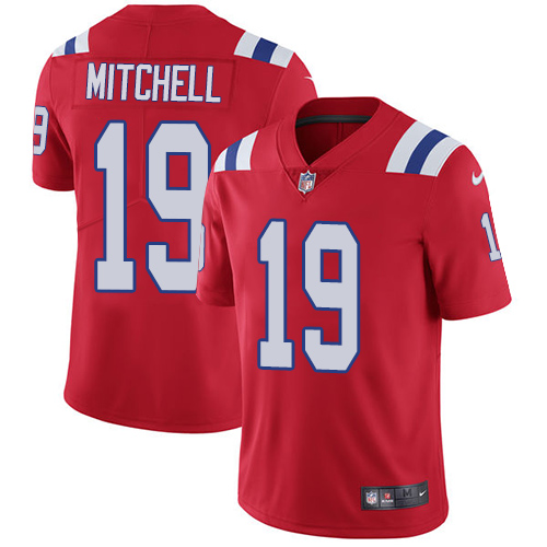 Nike Patriots #19 Malcolm Mitchell Red Alternate Men's Stitched NFL Vapor Untouchable Limited Jersey